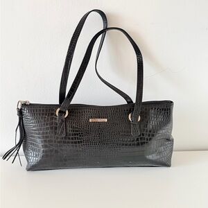 Made in Colombia Black Croc-Embossed Shoulder Bag - Women